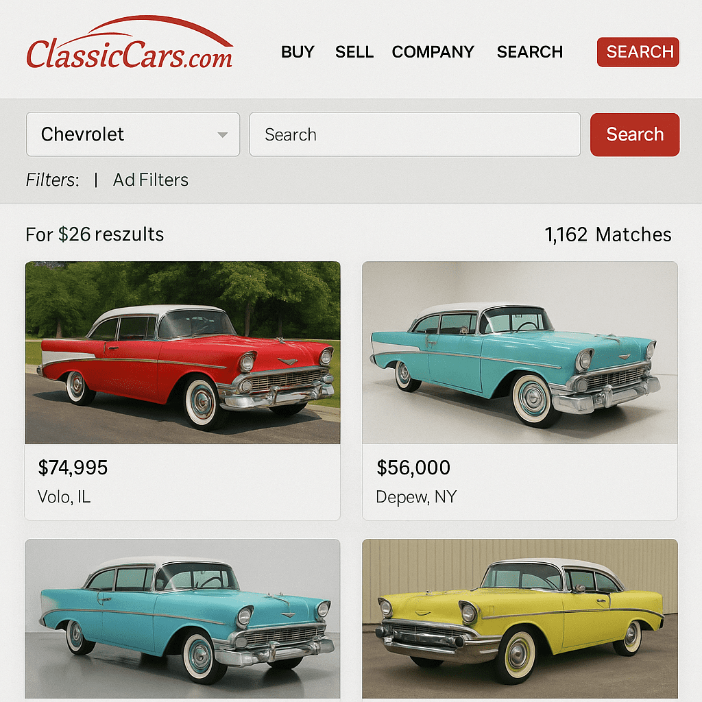 ClassicCars.com make it easy to buy a classic Chevy online.