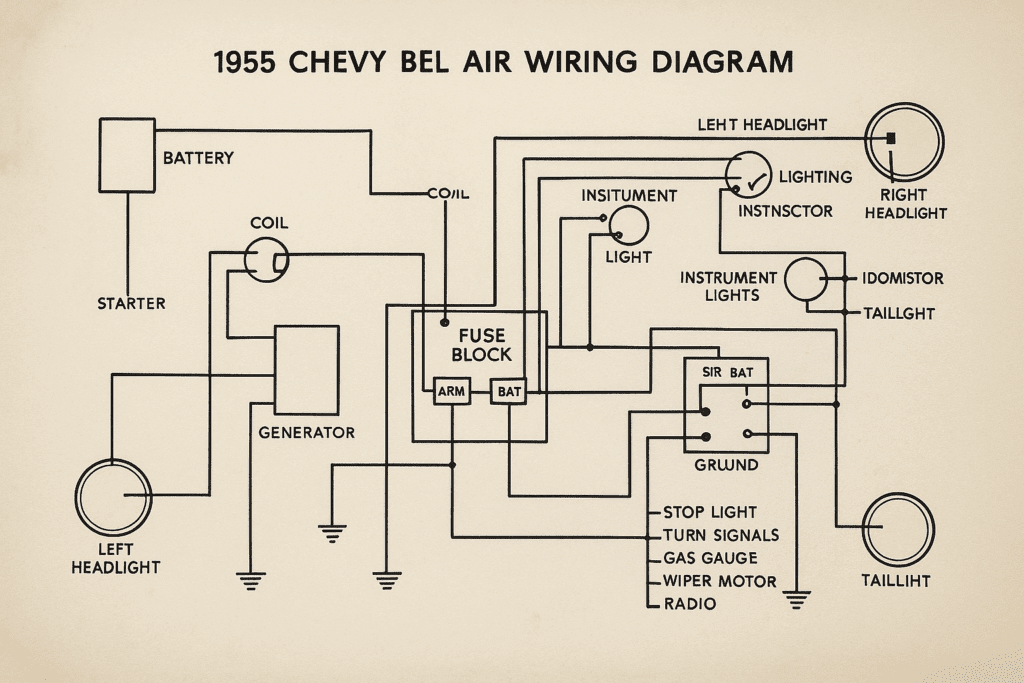 1955 Chevy Bel Air Wiring Diagram (Complete Guide + Harness Upgrades)
