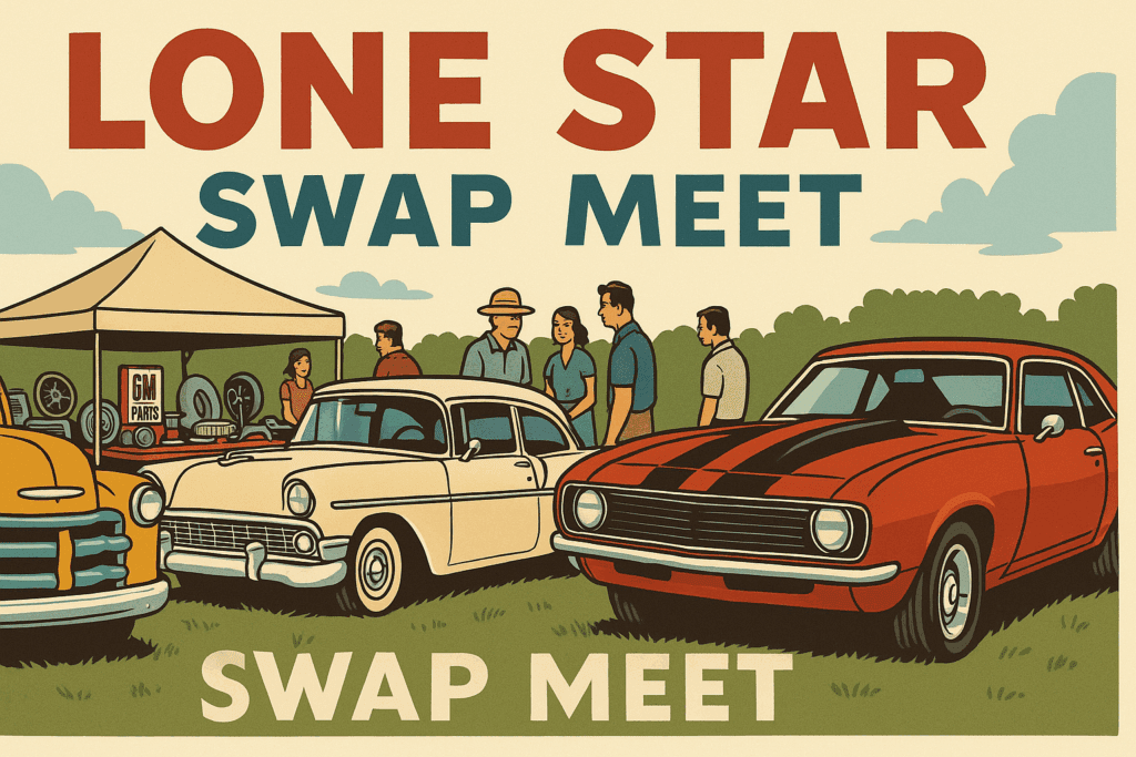 Classic Chevy trucks and muscle cars showcased at the Lone Star Chevrolet Swap Meet in Texas.