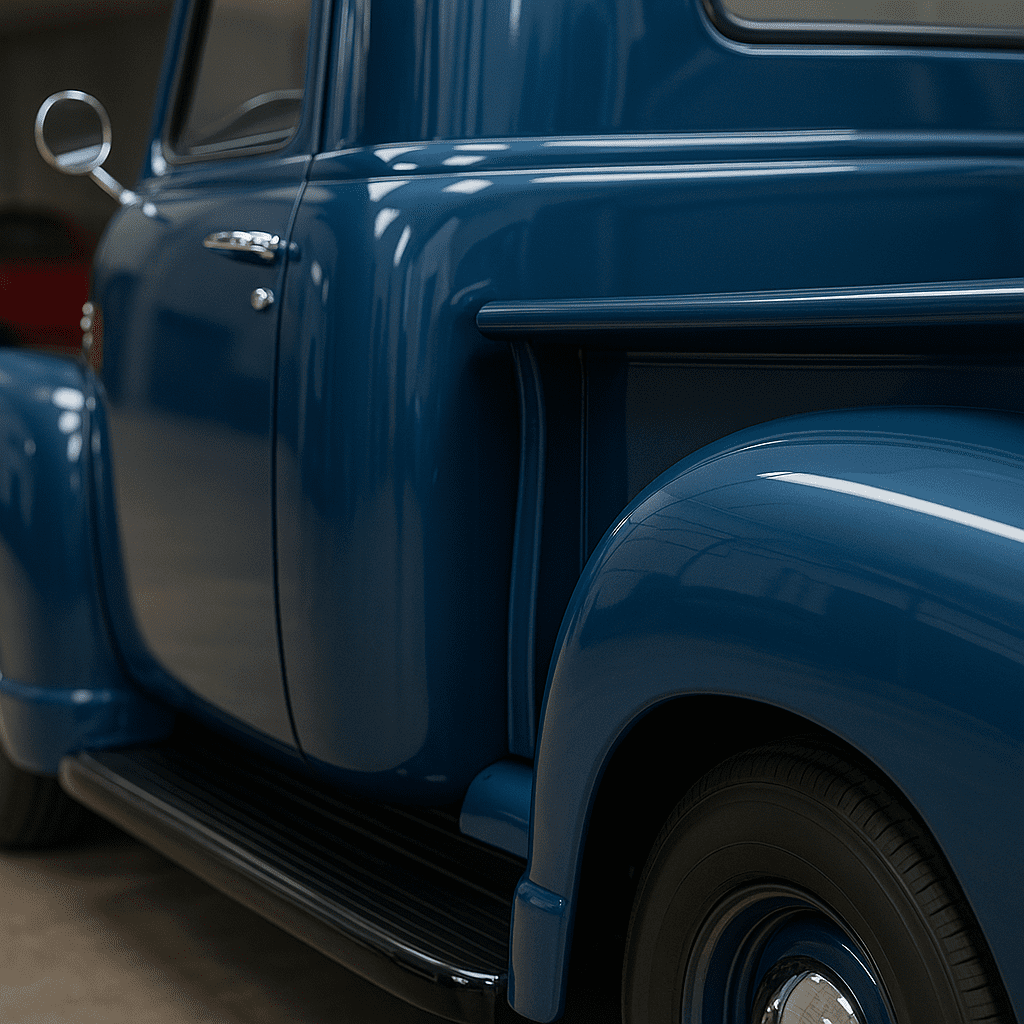 Restored cab corner on a 1947–1955 Chevrolet 3100 pickup