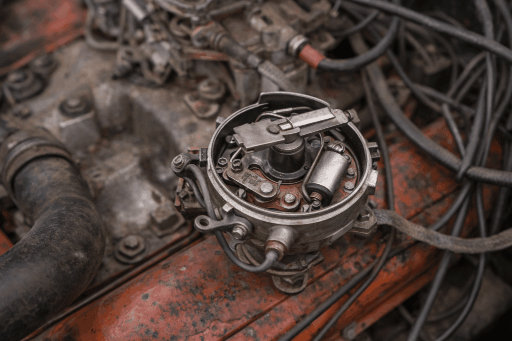 Points ignition system causing no spark in a classic Chevy